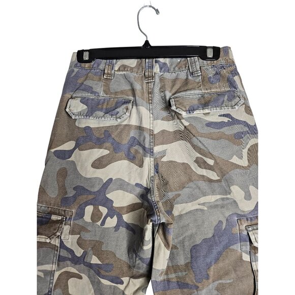 Mossissue: Mossimo Camo Cargo Drawstring Y2K Pants 28x24.5" Mens Made In Russia - Picture 4 of 9